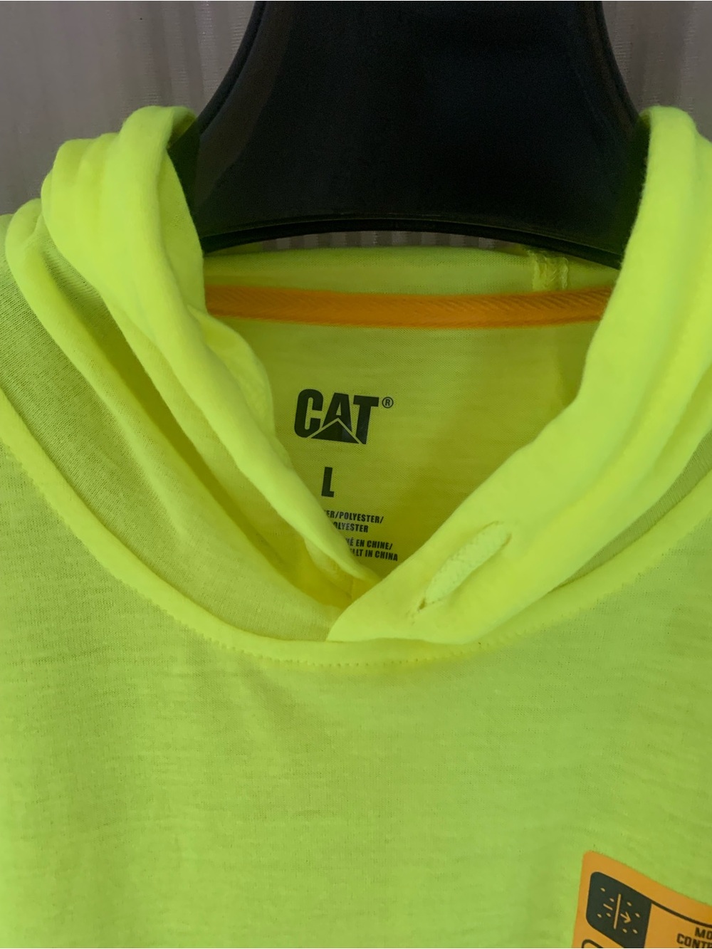 Caterpillar Hi Vis Reflective Hooded Long Sleeve Shirt ANSI Class 3 - Picture 3 of 6